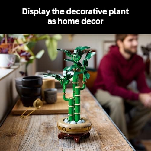LEGO Botanicals Lucky Bamboo Building Set - Artificial Plant for Indoor Home Décor, Adults Ages 18+ - Fake Plant Decoration for Table, Desk, Office - Gift for Birthdays - 10344