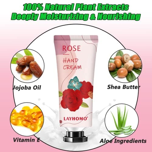 38 Pack Hand Cream Gifts Set,Mothers Day Gifts,Thank You Gifts,Nurses Week Gifts,Bridesmaid Gifts,Gifts for Women,Natural Plant Fragrance Hand Lotion Travel Size Mini Hand Cream for Dry Cracked Hands