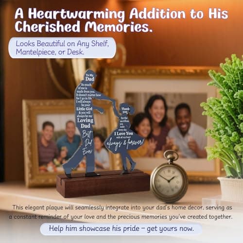 Dad Gifts from Daughter for Birthday Father's Day Christmas Valentine's Day Easter Present - Meaningful Sentimental Dancing Acrylic Plaque Keepsake Desk Decor for Bonus Step Papa Daddy