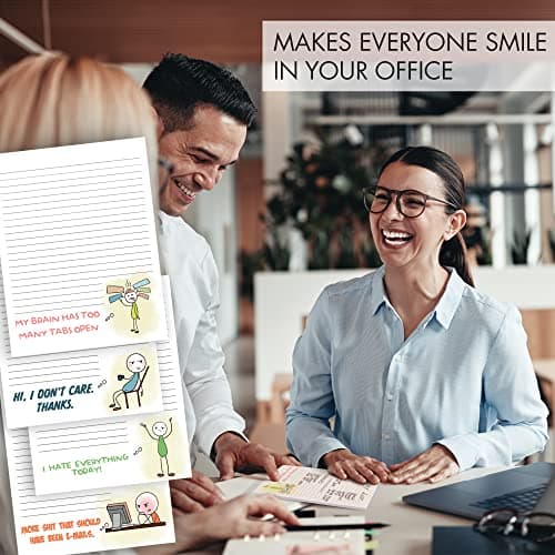 ZICOTO Super Funny Notepads - Hilarious Office Gift for Your Women Coworkers - Set of 4 Office Supplies Memo Pads w/ 4 Assorted Designs, 50 Sheets Each, 4.25" x 5.5"
