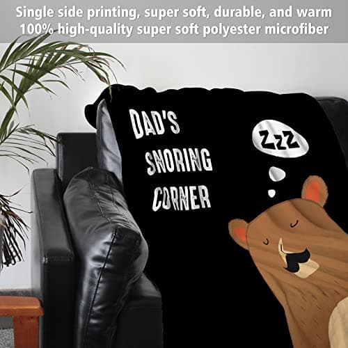 Niyewsor Blanket Gifts for Dad, Funny Dad's Snoring Corner Blanket, Dad Birthday Gift from Daughter Son, Present for Father/Daddy/Stepdad on Fathers Day, Christmas, 60"x50"