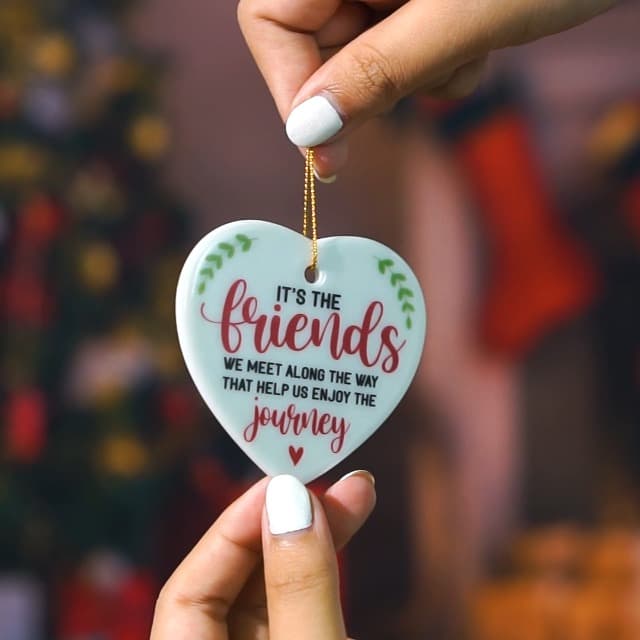 NewEleven Women - Friend Gifts Ornaments 2025 - Friendship Gifts for Friends, Birthday Gift for Women, Besties, Soul Sisters - Ceramic Christmas Ornaments