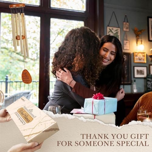 SteadStyle Thank You Gifts, Forever Grateful Wind Chime with Engraved Thanks Message, Thank You Gifts for Women, Friends, Family, Teachers, Coworkers, Employee Appreciation Gift