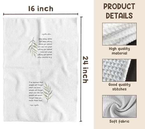 TNUW Hostess Gifts Kitchen Towels - Hostess Gifts for Women,Inspirational Quote Soft and Absorbent Kitchen Tea Dish Hand Towels 16″×24″(White)