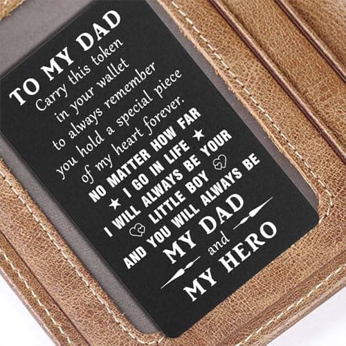 TANWIH Gifts for Dad You Are My Hero - Best Dad Birthday Gifts from Son, Father Son Engraved Wallet Card, Meaningful Fathers Day Christmas Presents for Men