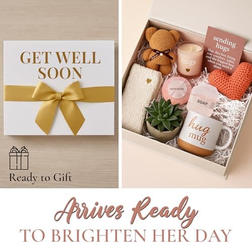 Get Well Soon Gift Baskets for Women - After Surgery Recovery Care Package for Women, Self Care, Thinking of you and Feel Better Gifts - Sympathy Box for Sick Friend Post Surgery