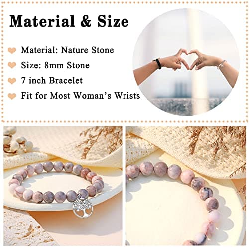 UNGENT THEM Tree of Life Bracelet for Women, Gifts for Grandma, Nana, Mother in Law, Mom, Gigi, Mimi, Aunt, Sister in Law, Teacher, Birthday Christmas Wedding Mothers' Day Gifts