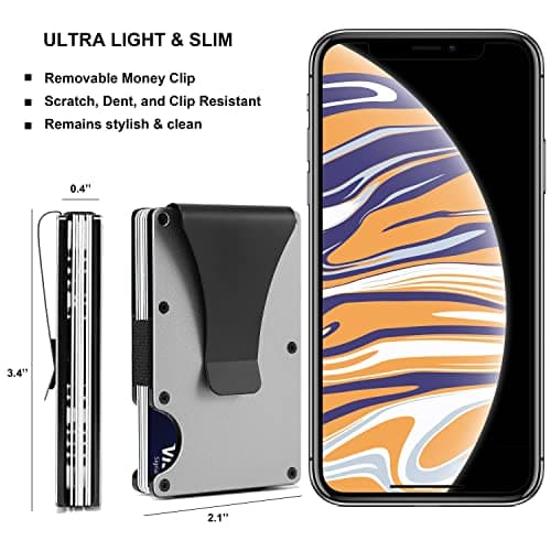 To My Boyfriend Gift | Men Minimalist Personalized Engraved Metal Wallet from Girlfriend | Custom Love Message Slim Aluminum Card Holder with Money Clip | Birthday Anniversary Christmas Valentines Day