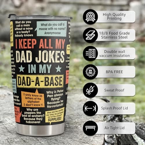 Funny Gift For Dad - Stainless Steel Tumbler 20oz - Dad Joke Gifts - Father Gift From Daughter, Son, Wife for Birthday, Fathers Day - Christmas Gifts For Men, Uncle, Brother