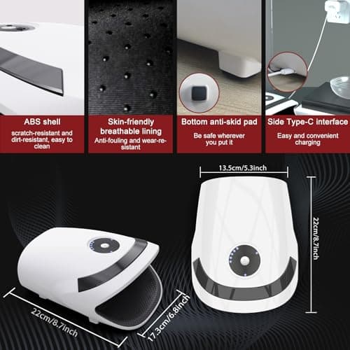 Gifts for Women,White Elephant Gifts for Adults - Hand Massager with Compression & Heating,Birthday Christmas for Men Women,Electric Hand Massager for Arthritis and Carpal Tunnel(White)