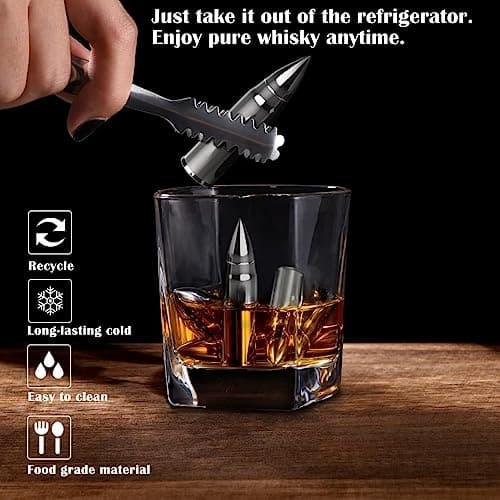 Gifts for Men Dad, Whiskey Stones, Him Husband Boyfriend Gifts for Birthday Anniversary Christmas, Unique Wedding Housewarming Gifts for Men Who Have Everything, Cool Stuff Gadgets for Dad Grandpa