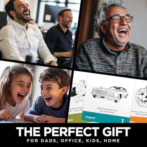 Dad Joke Desk Calendar 2026 - Unique Fun Gift For Dad 365 Daily Dad Jokes, White Elephant Gifts, Gifts for Men, Stocking Stuffers, Desk or Wall Calendar