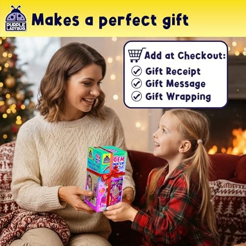 PURPLE LADYBUG Decorate Your Own Water Bottle Kit for Girls - Gifts for Ages 5 6 7 8 9 10 Year Old Girl Birthday, Girl Christmas Gifts Unicorn Toys Crafts Kids Ages 6-12