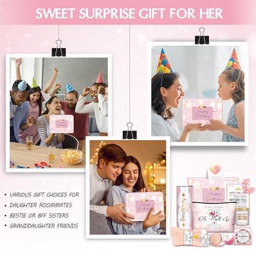 Birthday Gifts for Teen Girls, Best Friend Gift for Her, Happy Birthday Relaxing Spa Gifts Basket Self Care Gift for Mom, Wife, Girlfriend, Sister, Her, Friends, Coworker