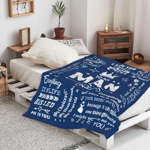 Boyfriend Gifts from Girlfriend, Birthday Gifts for Him Boyfriend Ideas, Anniversary Meaningful Gifts for Boyfriend Throw Blanket 60" x 50"