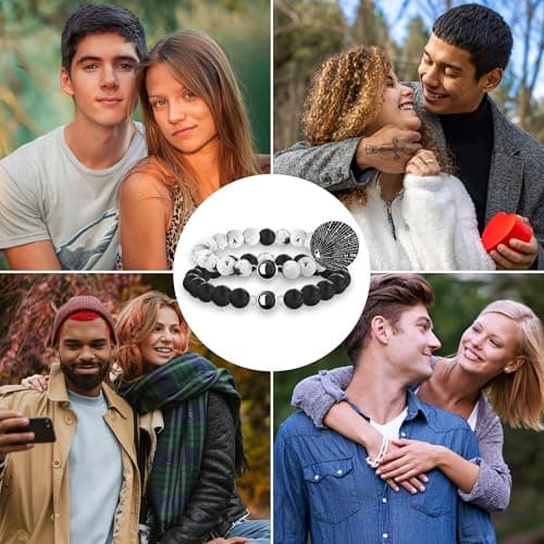 PEALICIOUS Gifts for Girlfriend, Bracelets for Girlfriend Matching Couple Bracelets with 100 Languages, Adjustable Girlfriend Birthday Gifts as BF and GF Love Bracelet Romantic Jewelry