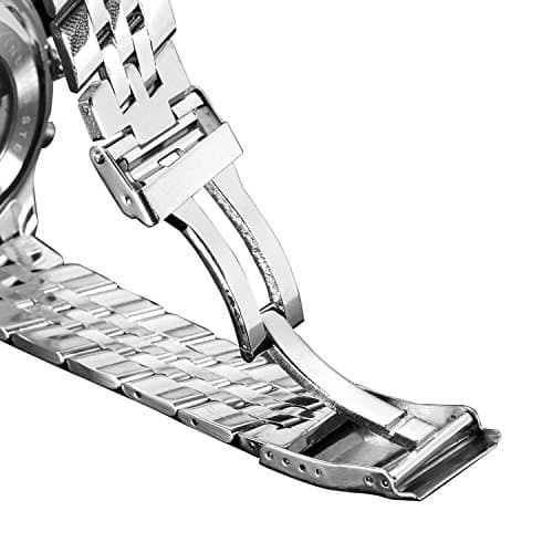 FORSINING Men's Self Winding Waterproof Automatic Stainless Steel Skeleton Tourbillon Calendar Wrist Watch