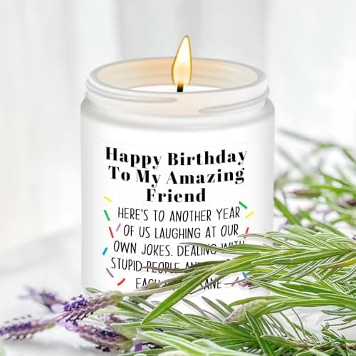 Homsolver Best Friend-Birthday Gifts for Women Men, Funny Friendship Gifts for Woman Candles, Birthday Gift for Friends Sister Bestie BFF Coworker Classmate, Funny Scented Candles