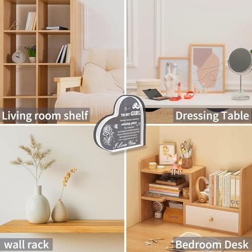 Gifts for Girlfriend, Birthday Anniversary Cute Presents for Women GF, I love you Romantic Gift Paperweights 3.9" x 3.9" Acrylic Heart Plaque, Christmas Gift for Her