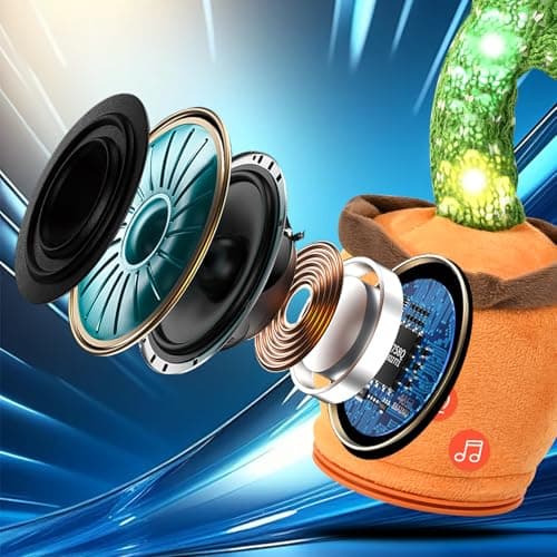 Dancing Talking Cactus Toy for Baby Toddler, Boys Girls Gifts Singing Mimicking Recording Repeating What You Say Baby Toys with 120 English Songs (Adjustable Volume)