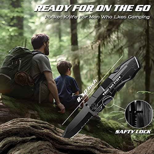 Gifts for Dad from Daughter Son,Multitool Pocket Knife "BEST DAD EVER",Christmas Birthday Fathers Day Dad Gifts,Unique Camping Hunting Cycling Gift Ideas for Dad