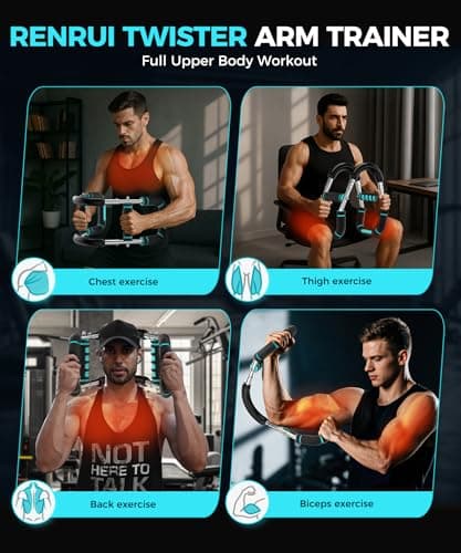 Twister Arm Trainer, Adjustable 5 Resistance Levels (40-130 lbs) Chest & Arm Workout Equipment for Men & Women, Ergonomic Home Gym Strength Trainer with Anti-Slip Handles & Carry Bag