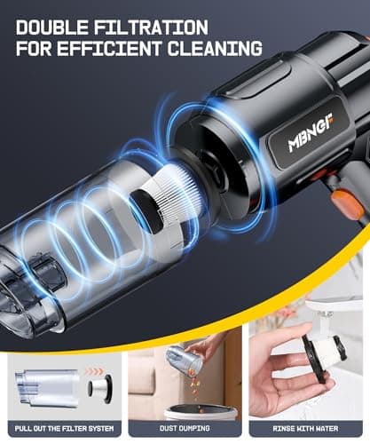 Car Vacuum Portable Cordless,35000PA High Power Suction & Blower, Handheld Vacuum Cleaner for Car, Home, Desktop, Keyboard(Fog Black)