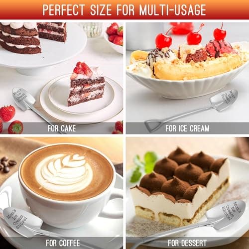 Funny Mother Birthday Gifts for Mom Christmas, from Daughter Son, Christmas Gift for Mom Mama Mommy Mother In Law Birthday Retirement Presents, Small Cute Engraved Mom's Ice Cream Shovel Spoon
