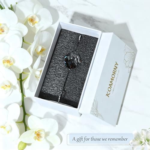 Memorial Gift with Stand, Unique Sympathy Idea for Loss of Family & Loved One, Tabletop Clear Crystal Rainbow Maker, Thoughtful Remembrance Bereavement Box