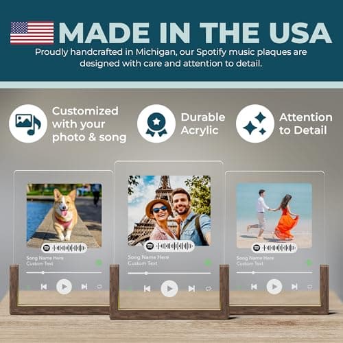 Personalized Spotify Plaque - Upload Your Own Photo and Song - Custom Gift for Girlfriend or Boyfriend