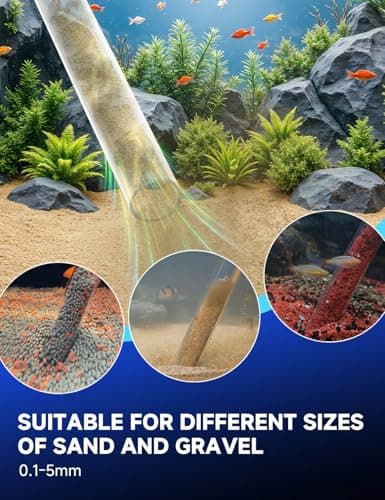 VIPASKA Electric Aquarium Gravel Cleaner Kit with High Pressure Strong Suction, 6-in-1 Multifunction Fish Tank Vacuum Cleaner and Water Changer for Aquarium, Gravel Vacuum with Sand Filter Tools
