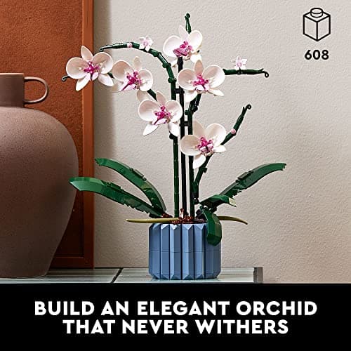 LEGO Botanicals Orchid - Artificial, Fake Indoor Flowers Building Set for Home, Kitchen, Desk Decoration, Adults Ages 18+ - Gift for Birthdays - 10311