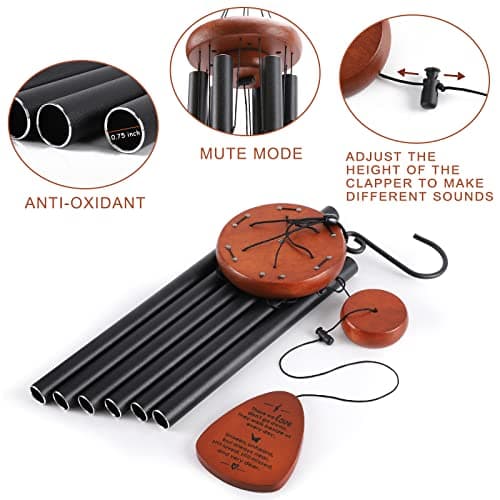 Memorial Wind Chimes for Outside, Sympathy Gift for Loss of Loved One Mom Dad, Ideal for Funeral, Remembrance & Bereavement, Outdoor Use