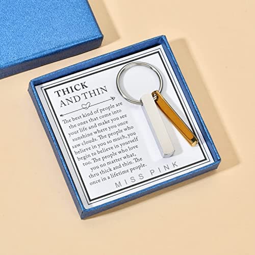 Thick And Thin Keychain for Best Friend, Women & Men, Sentimental Friends Gifts, Sisters Tribe Friendship Gift