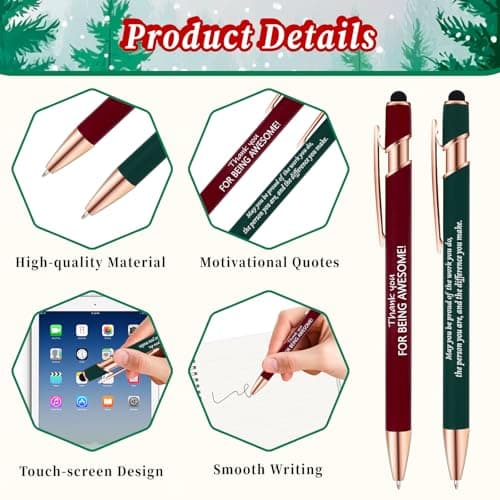 CZWZ 30 Pack Christmas Employee Appreciation Gifts Set, Thank You Pens with Appreciation Cards, Inspirational Ballpoint Pens for Staff Recognition Coworkers Teachers Christmas Thank You Gifts