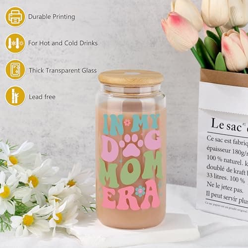 JoycuFF Dog Mom Gifts for Women, Mothers Day Birthday Christmas Gifts for Dog Mom Best Friend Sister Daughter Women Tote Bag