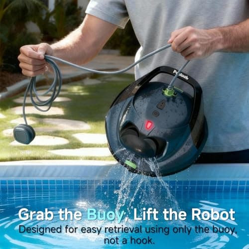 PF1 Cordless Robotic Pool Vacuum Cleaner for Above & In-Ground Pools with Retrieval Buoy, Max Cleaning Coverage 1345 Sq.ft, 150Mins Runtime, Self-Parking, Fast Charging, Deep Gray