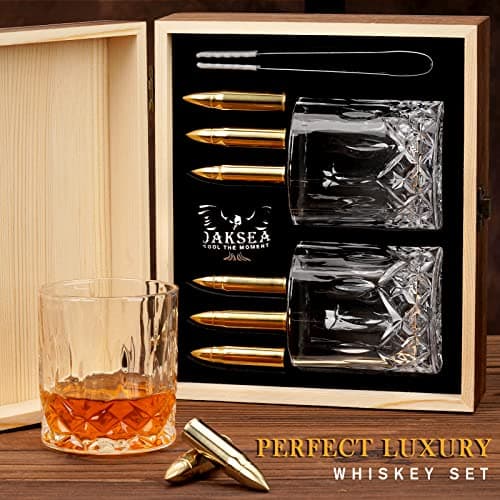 Gifts for Men Dad Husband, Christmas Anniversary Birthday Gifts for Him Boyfriend, Reusable Stainless Steel Whiskey Stones and Whiskey Glasses Set, Cool Burbon Scotch Cocktail Set Gifts