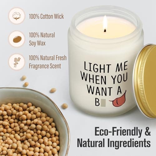 Gifts for Him - Light Me When You Want A B Candle, Funny Birthday Gifts for Men Naughty Valentines Day Engagement Anniversary Christmas Gift for Husband Boyfriend Fiance Guy