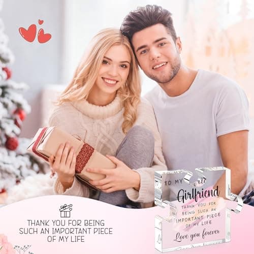 Gifts for Girlfriend from Boyfriend -Girlfriend Puzzle Piece Gift Unique Girlfriend Birthday Gifts for gf Valentines Mothers Day Anniversary Romantic Gift for Her