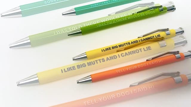 Funny Dog People Pens - Black Ballpoint Gag Gift Set for Dog Parents, Vet Techs, Pet Owners, and Coworkers