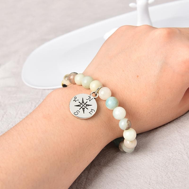 Sisadodo Going Away Gifts for Men Women Coworker Natural Stone Bracelet for Farewell Retirement Gift for Colleague Inspirational Gifts