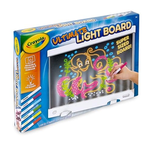 Crayola Ultimate Light Board - White, Kids Drawing Tablet, Holiday & Christmas Gifts, LED Drawing Board, Sketching Art Projector, Toys for Boys & Girls, 6+