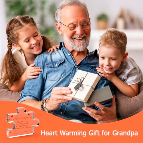 Gifts for Grandpa - Engraved Acrylic Block Puzzle Gift 3.35 x 2.76 inch - Novelty Birthday, Christmas, Valentine's Gifts