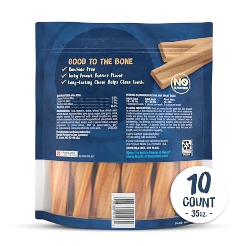 Purina Busy Bone Adult Dog Chew Bone Treats, Peanut Butter - 10 ct. Pouch
