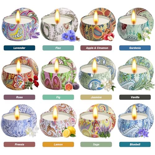 Scented Candles Gifts for Women, 12 Pack Natural Soy Candles for Home Scented, Aromatherapy Candle Set Gift for Women, Men, Friends Birthday, Anniversary