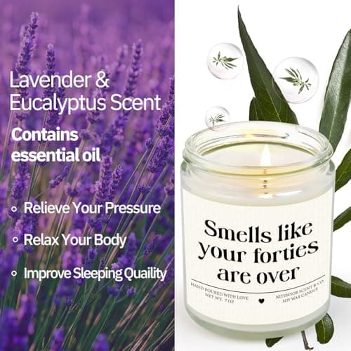 Niyewsor 50th Birthday Gifts for Her Him, Fifty Birthday Candle, 1975 50th Birthday Decorations for Women Men, 50 Year Old Bday Gifts for Friend, Sister, Mom, Dad, Handmade, 7oz