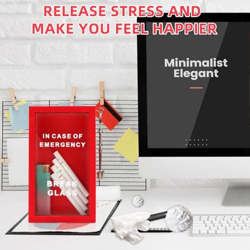 Funny Gift Emergency Box - Create Self Defined Idea Jar w/Hammer, Break in Case of Emergency Box - Desk Decor - Personalized Gag Gift for Friends Coworkers