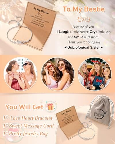UNGENT THEM Infinity Love Heart Bracelets for Women Her Happy Birthday Valentines Christmas Presents