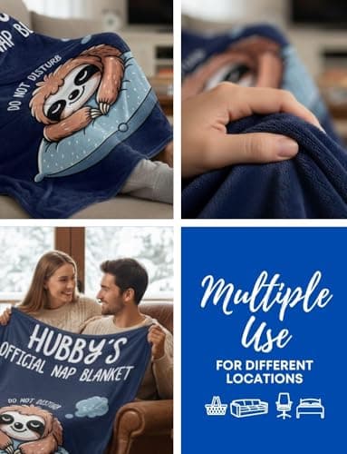 Husband Gifts, Valentine's Day Christmas Birthday Gifts for Husband, Hubby, Flannel Throw Blanket 60x80 Inches